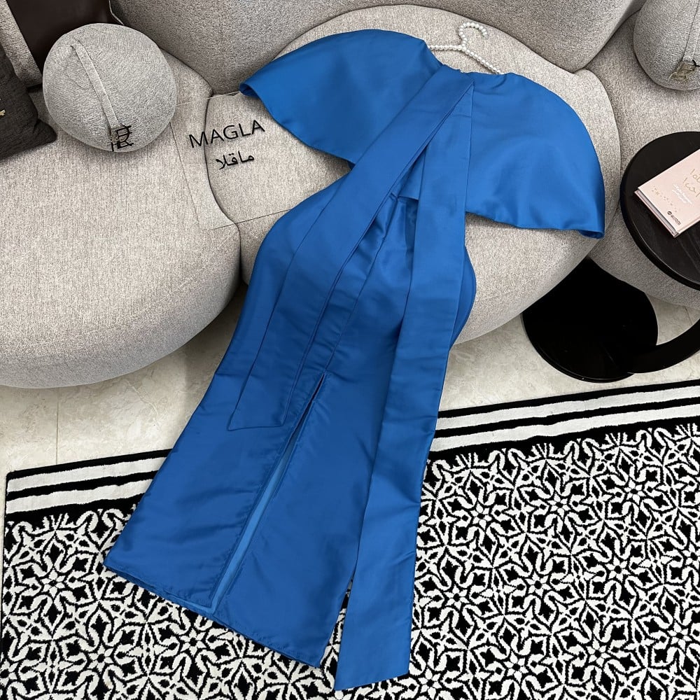 فستان سهره ناعم خامه ميكادو روسي