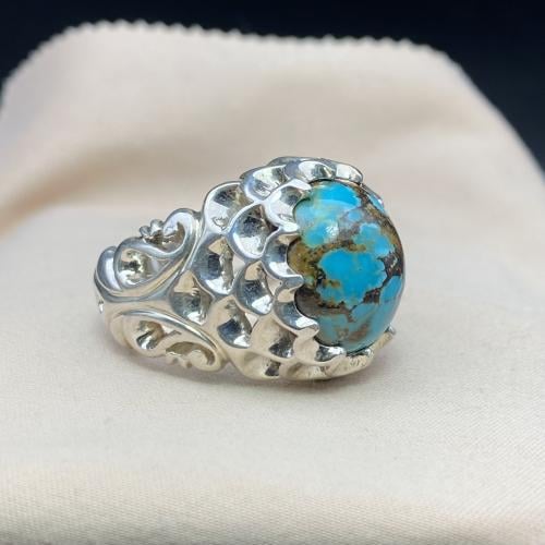 خاتم فضة بحجر الفيروز النيشابوري  صياغة حمادة ViP