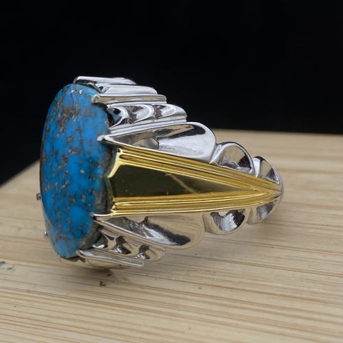 خاتم فضه بحجر الفيروز النيشابوري صياغة شاكري