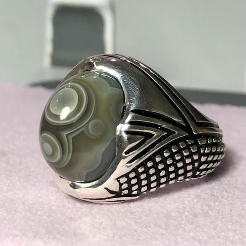 خاتم فضة بحجر سليماني هندي صياغة عارف 990