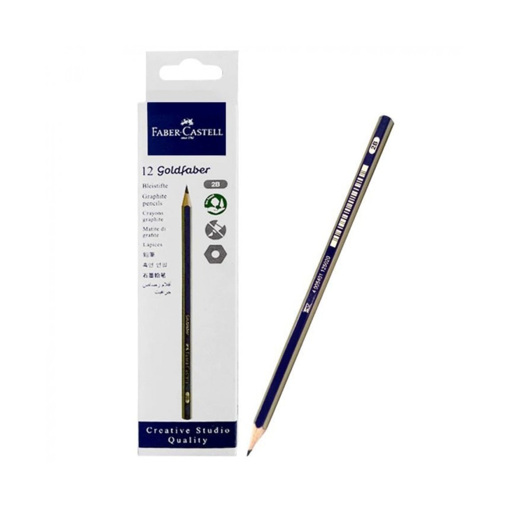 Graphite pencils with eraser, 12 pieces - Faber Castell - مكتبة الحياة  السعودية