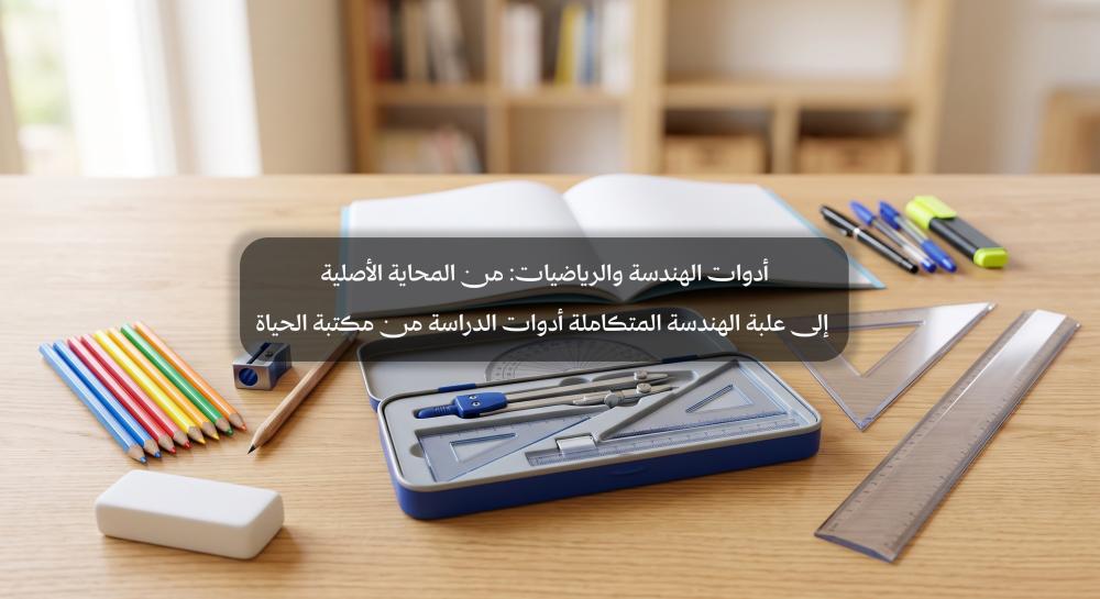 أدوات الهندسة والرياضيات: من المحاية الأصلية إلى علبة الهندسة المتكاملة أدوات الدراسة من مكتبة الحياة