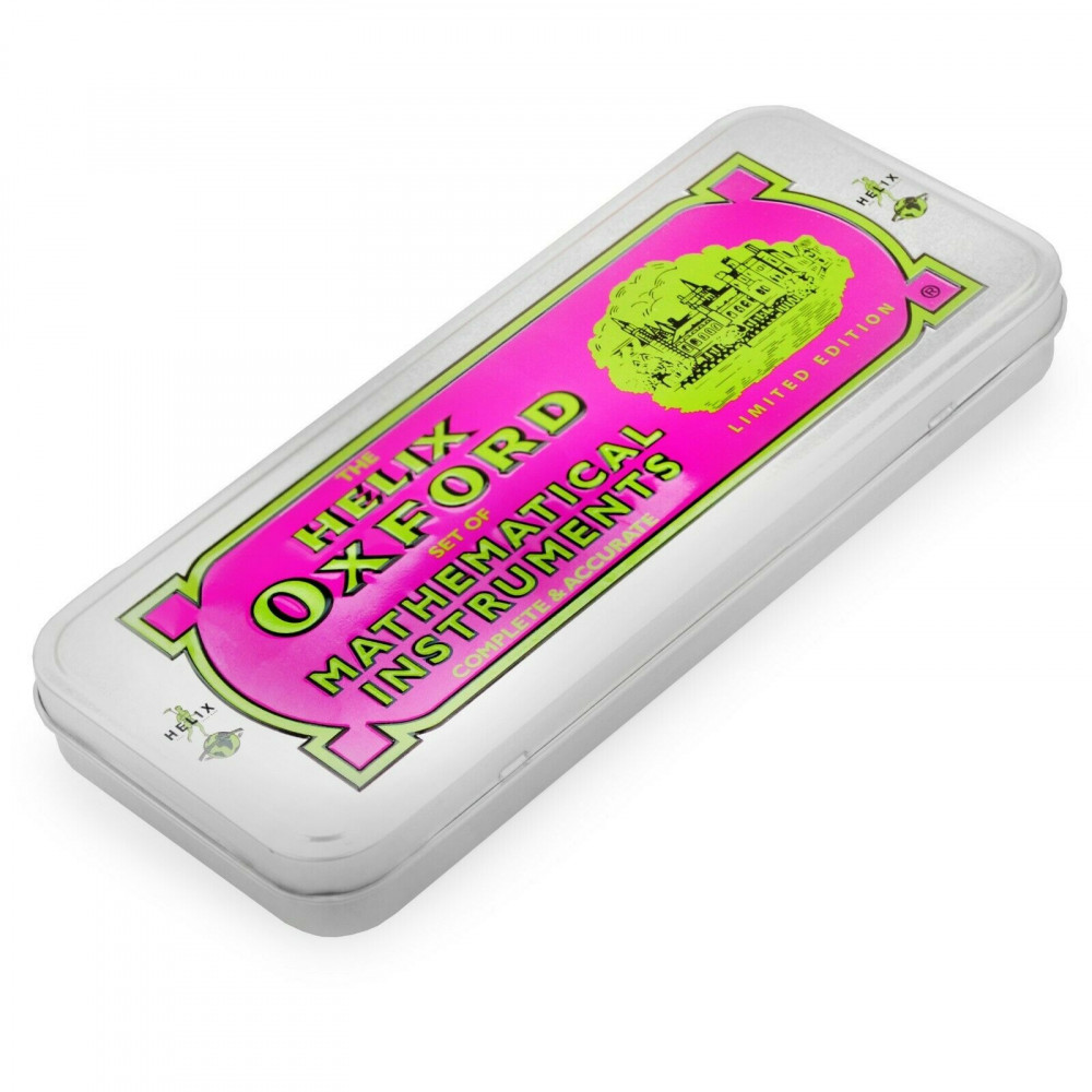 Helix Oxford Eco Set Studenti 6 Pezzi - Cancelleria Riciclata Rosa - Matite Gomma Righello Penna