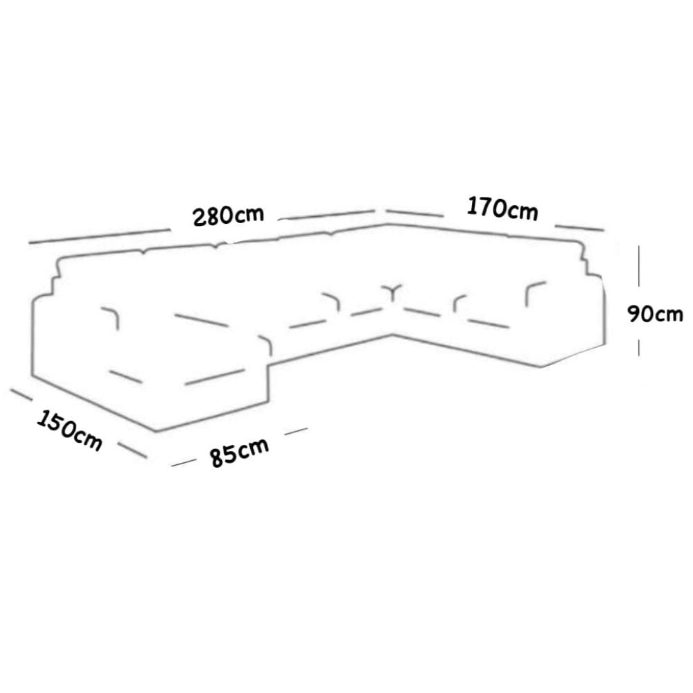 كروكي كنب زاوية حرف U بتصميم عملي و أنيق لون رمادي رائع