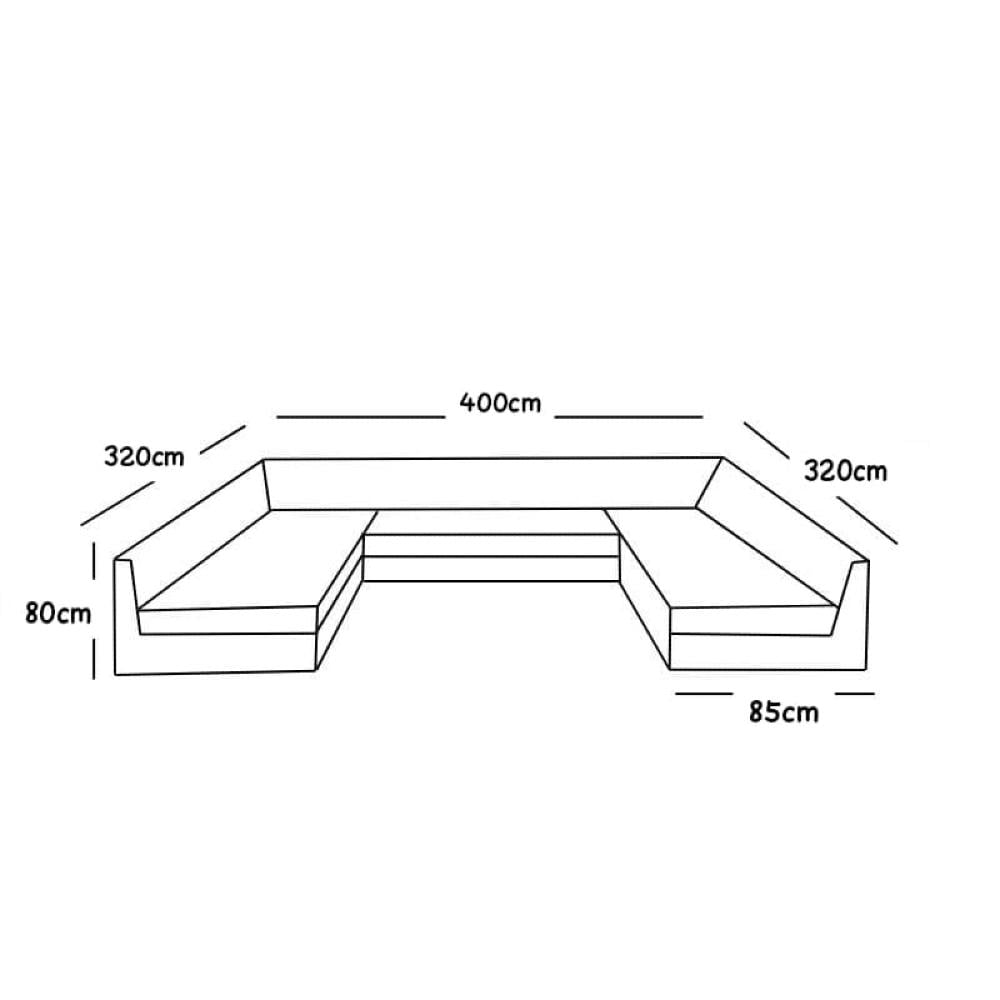 كروكي كنب زاوية U بيج فاخر - ديكور معيشة عصري للسعودية