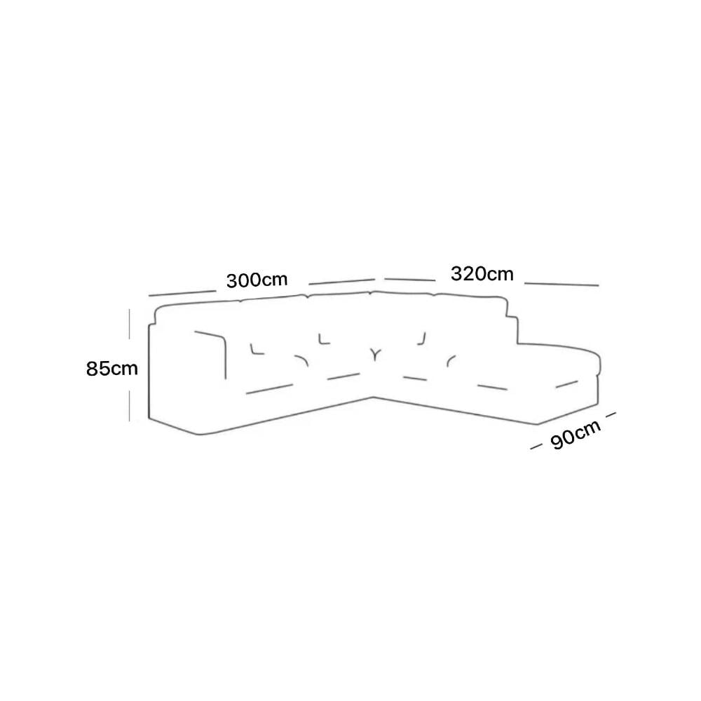 كروكي كنب زاوية مودرن L أوف وايت أنيق لغرفة المعيشة