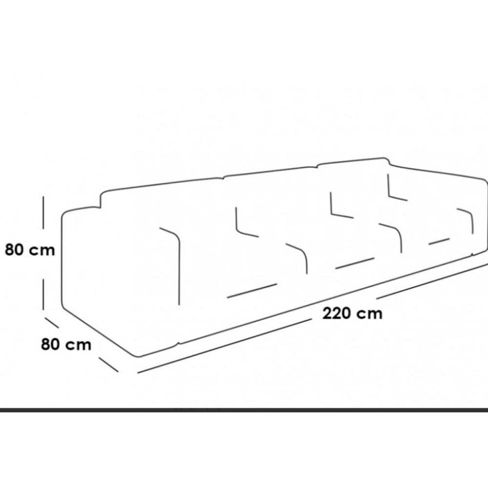 كنبة ثلاثية- رمادي
