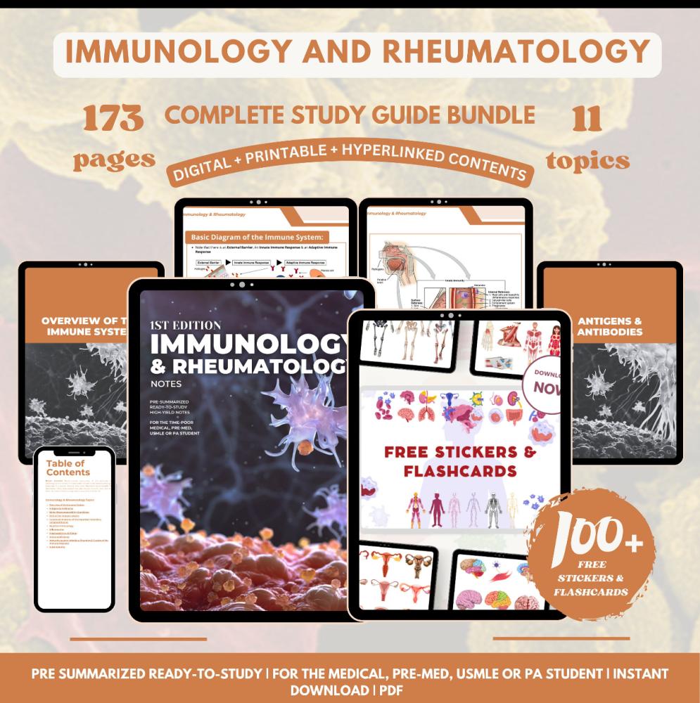 Immunology & Rheumatology-ملخص المناعة الطبية والروماتيزم