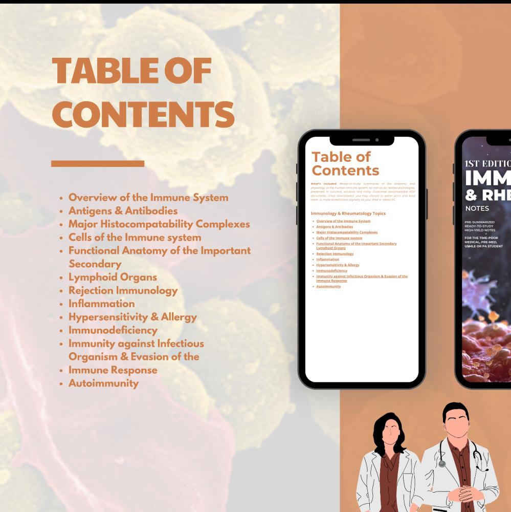 Immunology & Rheumatology-ملخص المناعة الطبية والروماتيزم