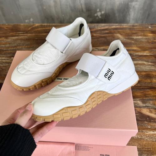 Miu Miu Tire technical fabric and suede ballerinas - متجر
