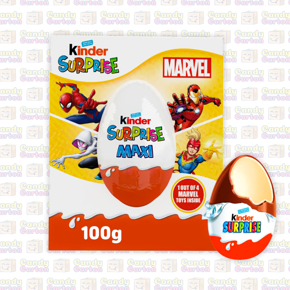 حلاوة بيض كيندر ماكسي مارفل 100 جرام مع لعبة مفاجأة داخلية Candy