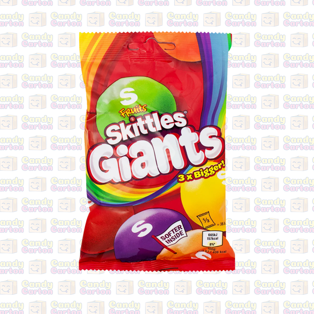 SKITTLES 3 BIGGER FRUIT GIANTS 100G IMPORTED FROM BRITAIN