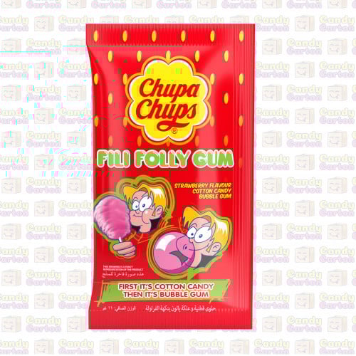 شوبا شوبس حلوى قطنيه و علكه بنكهه الفراولة - Chupa...