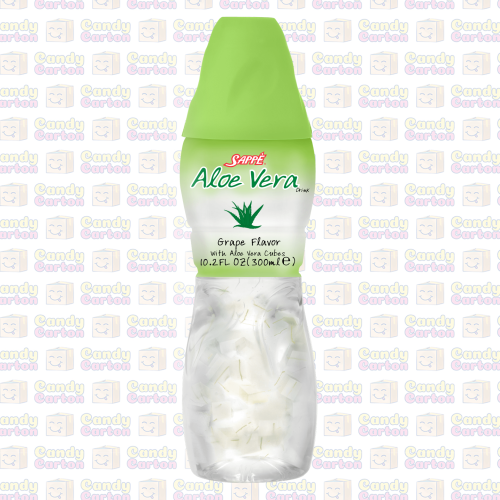 Sappe Aloe Vera Juice - Grape Flavor, 300 ml Bottle - Candy carton imported  sweets