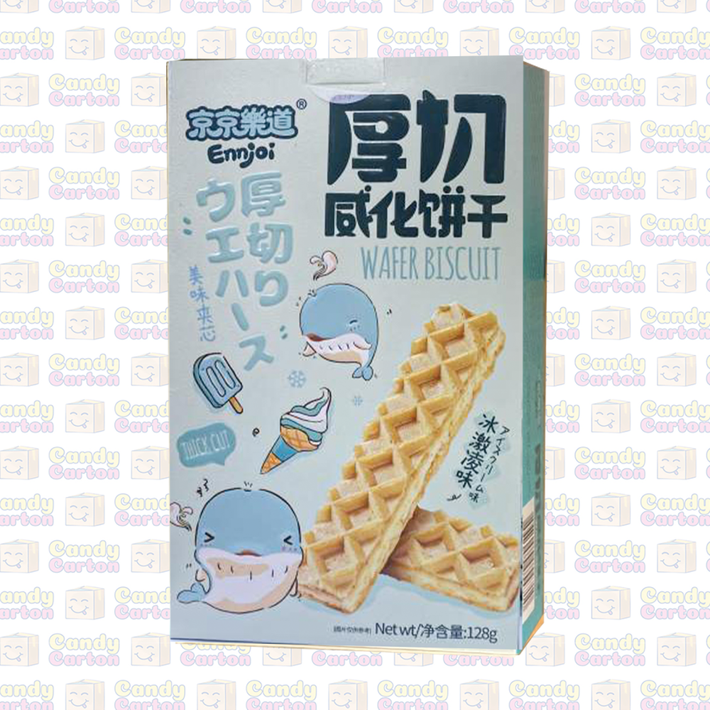 انجوي بسكويت ويفر بحشوة ايس كريم الحليب 128 جرام مستورد اليابان  ENNJOI THICK CUT WAFER BISCUIT Milk ice cream 128g