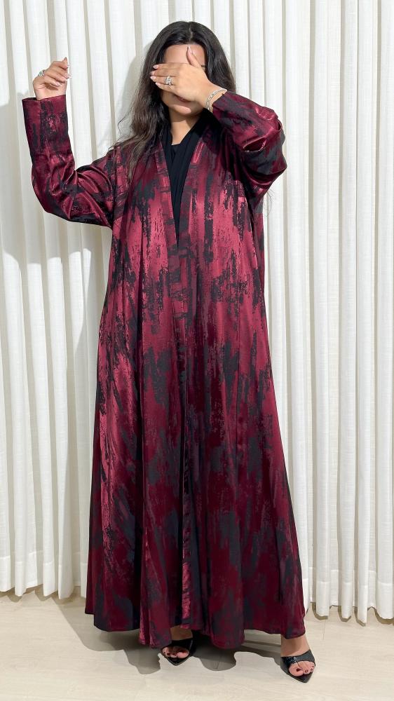 عباية جاكار تركي لون عنابي