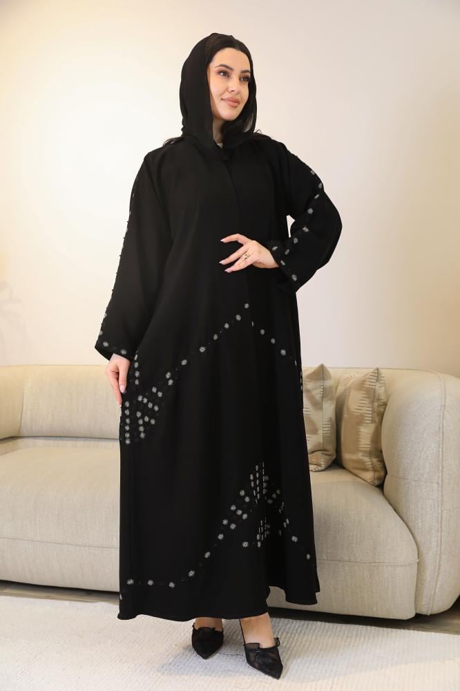 عباية حرير باربي مطرز بلون ذهبي فخم