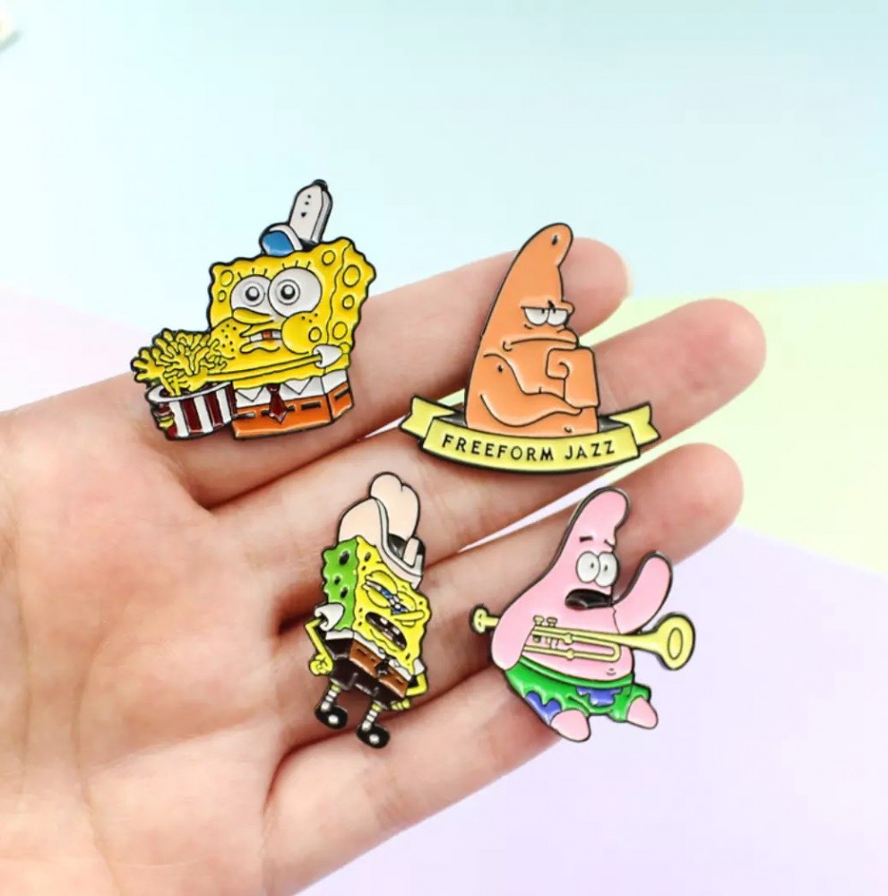 スポンジボブスクエアパンツ4ピンブローチセット Wrniショップ
