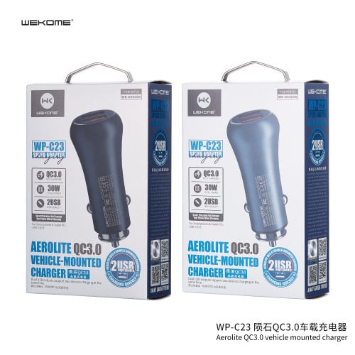 شاحن سيارة سريع بمنفذين WP-C23