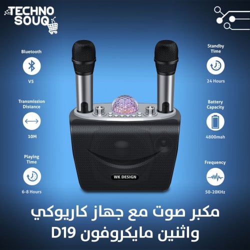 مكبر صوت الكاريوكي مكرفونين D19