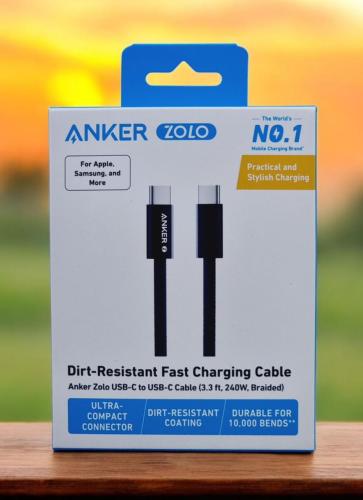 كيبل 1متر C-C 240W قماش اسود من ANKER