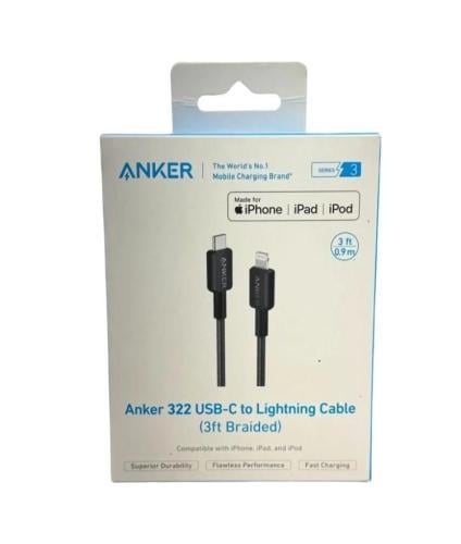 كيبل 0.9متر PD قماش اسود من شركة ANKER