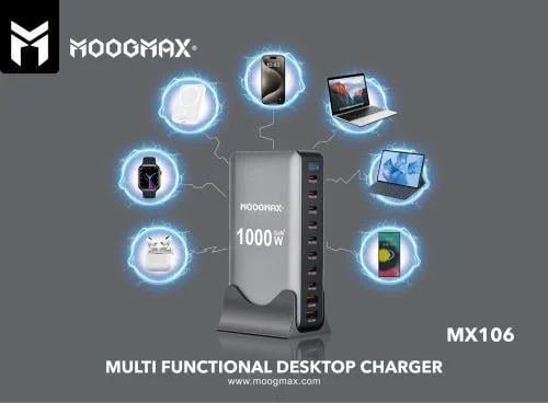 منصة شحن USB2/PD8 1000W من MOOGMAX mx106