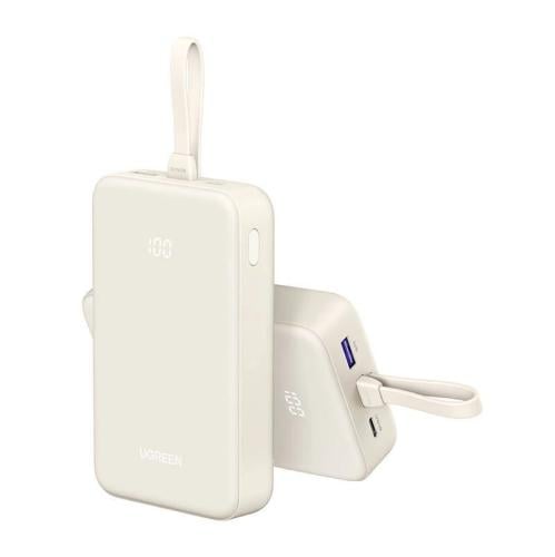 شاحن متنقل بسعة 20الف usb/pd 20W مع كيبل مدمج C بيجي من UGREEN pb505