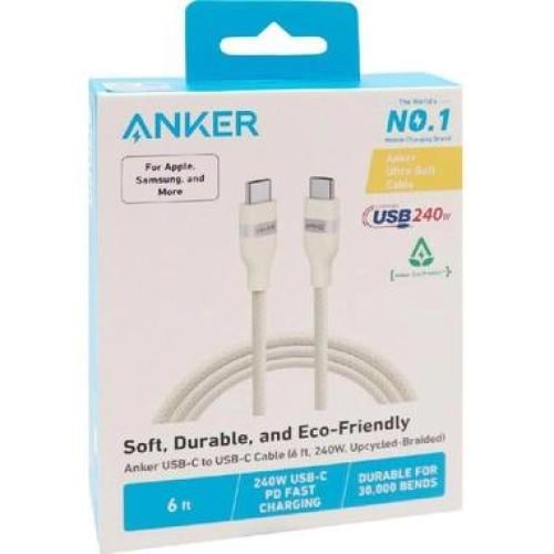 1.8m CC 240W White Fabric Cable by ANKER