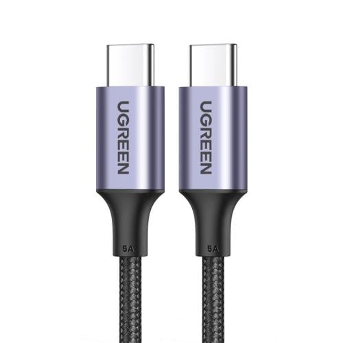 USB C to USB C cable, 100W, black fabric, 3 meters, from UGREEN