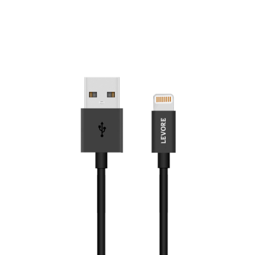 USB cable for iPhone, 1 meter, black, from LEVORE