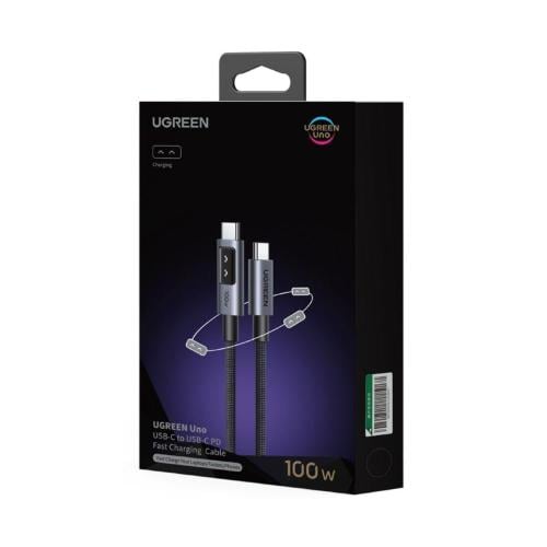 1m C to C 100W Black Fabric Cable with UGREEN l509 Monitor