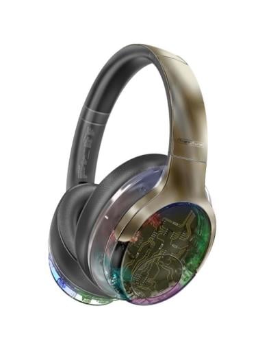 بروميت سماعات رأس بخاصية إلغاء الضوضاء مع إضاءة RGB لون النحاس الأحمر TRANSTUNE