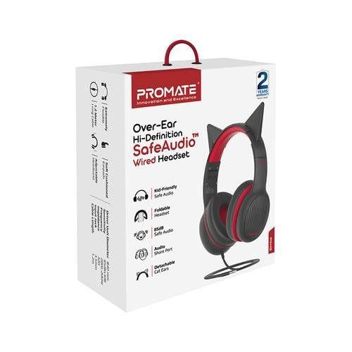 Promate Simba Children's Wired AUX Headphones, Black
