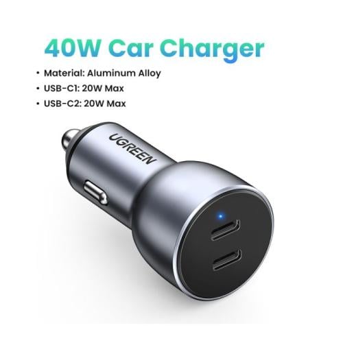 شاحن سياره 2PD 40W من شركة يو قرين