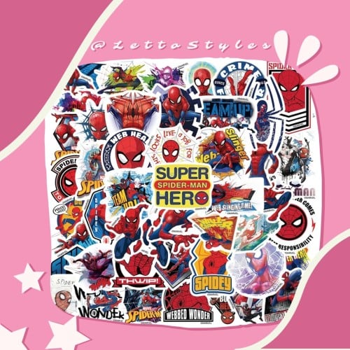 ملصقات سبايدر مان 50 حبة ( SpiderMan )