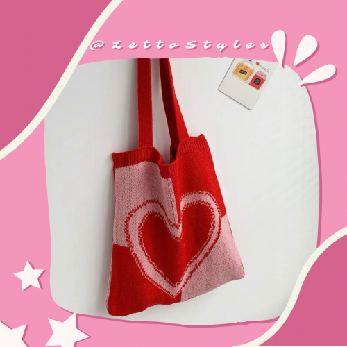 توت باق قلب كروشيه