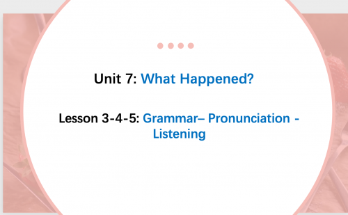 Super Goal 2 - Unit 7 - Grammar - Pronunciation -...