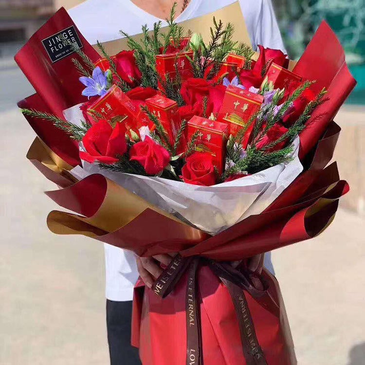 ورق تغليف زهور دبل فيس