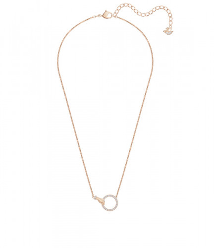 عقد Swarovski Symbolic، لون أبيض، طلاء ذهبي وردي