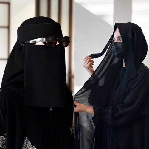 عرض نقابين نظارة + طرحتين ربط ثابتة