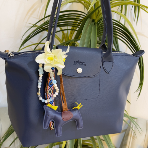 Leather longchamp - كحلي
