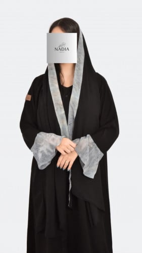 عباية كريب ملكي رمادي N4
