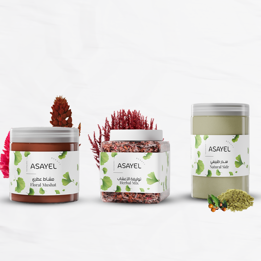 سدر  باودر+ توليفة اعشاب + مشاط