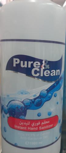 جل معقم لليدين ضغاط 1 لتر Pure & Clean