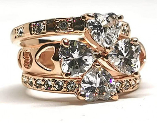 خاتم نسائي مطلي بالذهب مقاس 7 أمريكي RING GOLD PLATED SIZE 7