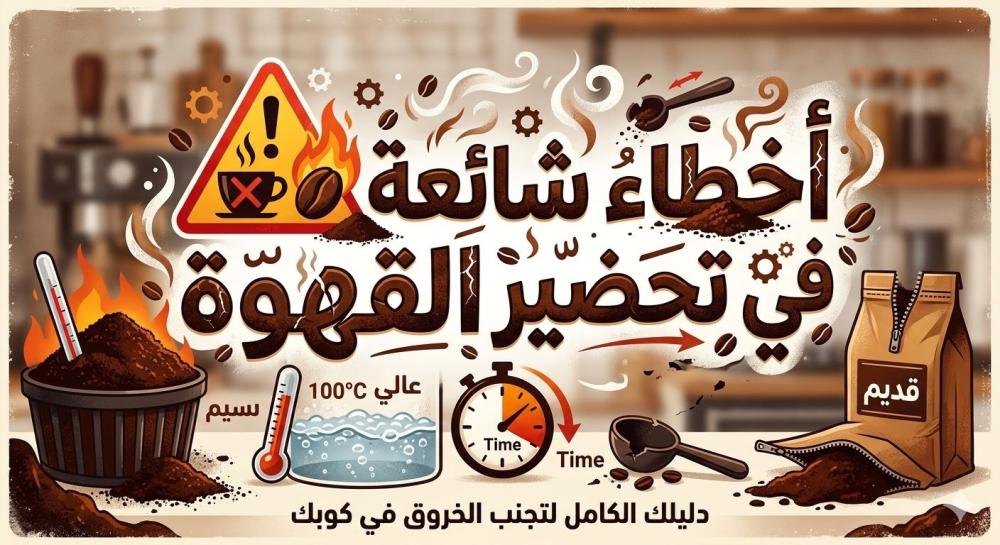 ⚠️ أخطاء شائعة في تحضير القهوة
