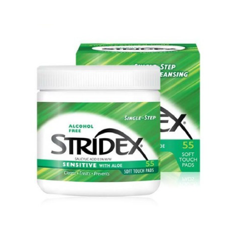 STRIDEX SALICYLIC ACID 2% SOFT TOUCH PADS FOR SENSITIVE SKIN WITH ALOE 55 PCS