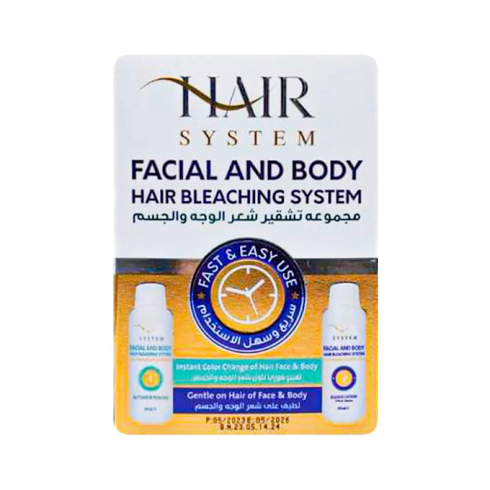 HAIR SYSTEM FACIAL AND BODY HAIR BLEACHING SYSTEM