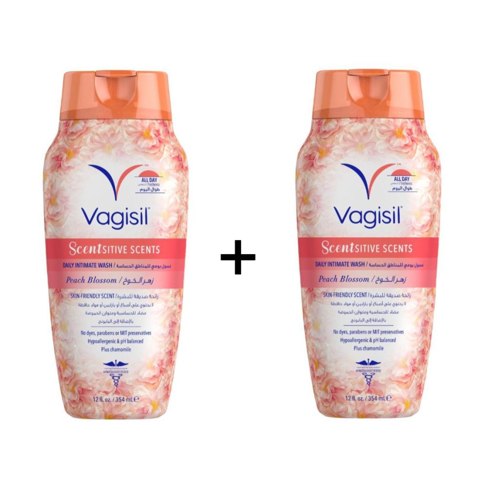 فاجيسيل زهر الخوخ غسول يومي للمناطق الحساسة مضاد للحساسية و متوازن الحموضة  354مل عرض الحبتين